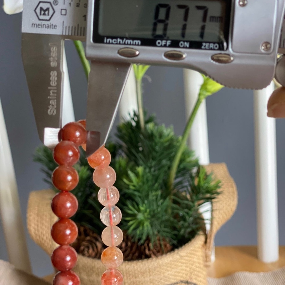 8mm+ Red Rutilated Crystal/Quartz Bracelet 7” 天然红兔毛手链